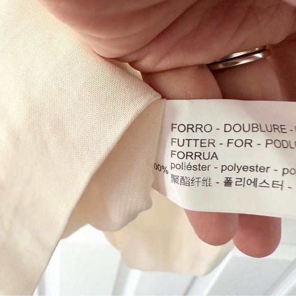 Zara Cream Beige Satin Effect True Wrap Long Sleeve Blazer Mini Dress Small - Picture 14 of 16